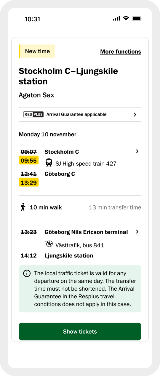 Warning message – Delay, with Information